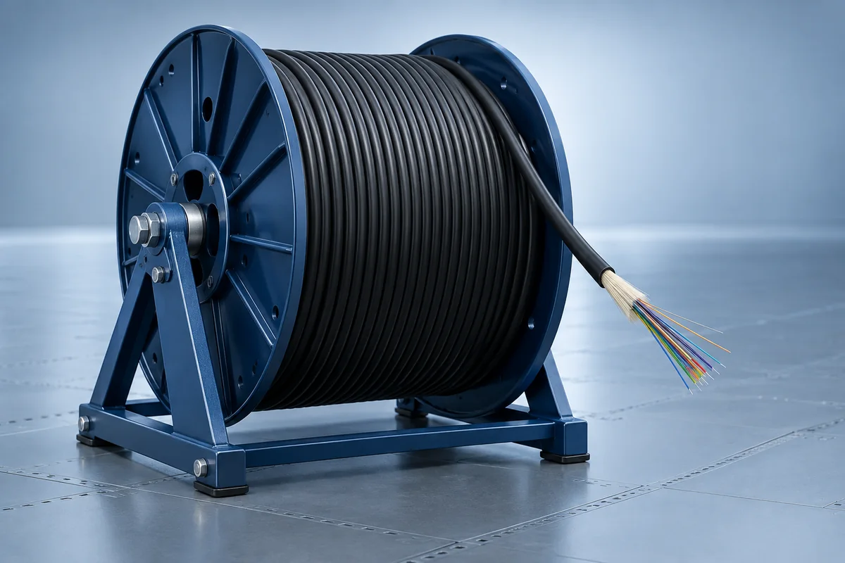Fiber optic cable on reel