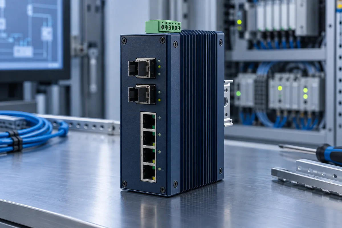 Industrial fiber media converter
